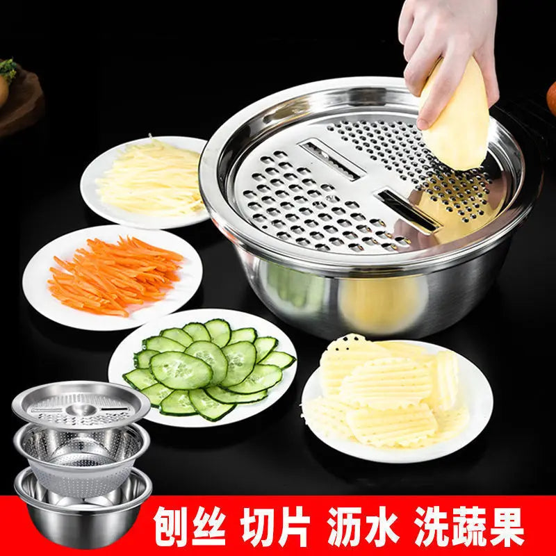 Stainless Steel Multipurpose Grater Bowl Set