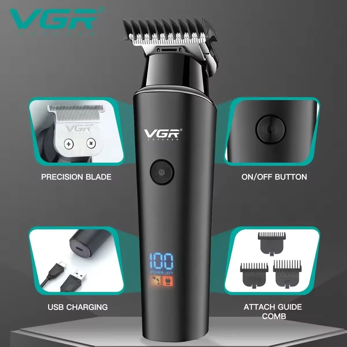 VGR Professional Rechargeable Hair Trimmer
