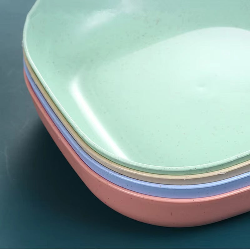 Square Dinner Plates with Holder